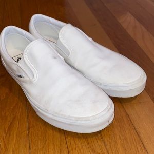 White Slip on Vans Size 11
